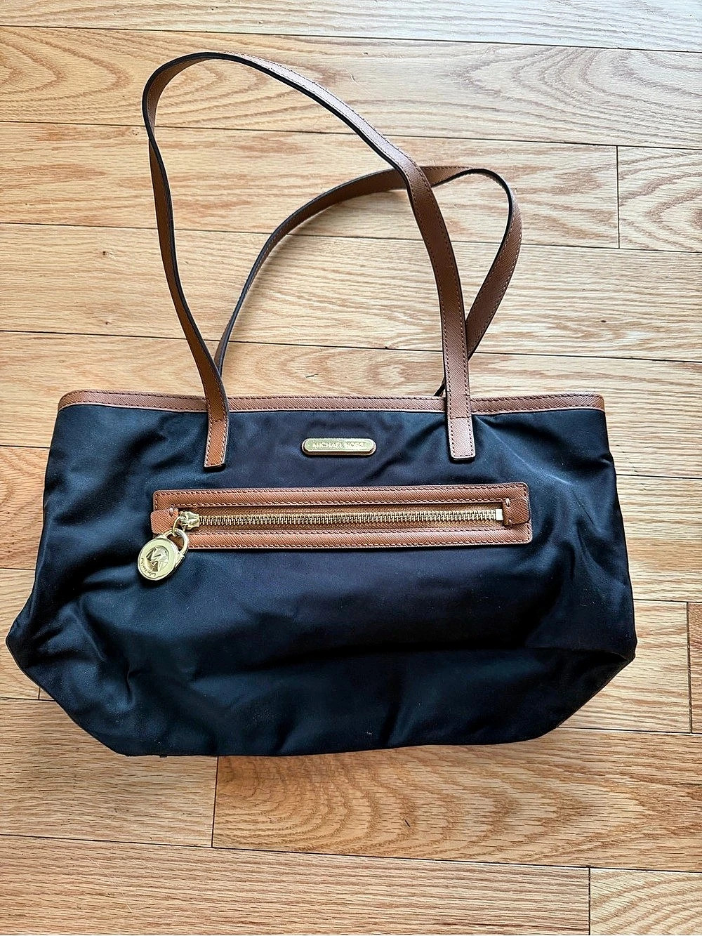 Michael Kors Kempton Large Nylon Tote Black & Brown